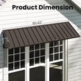 thumbnail image 3 of Domi Outdoor Metal Awning 80" x 24", Front Door and Window Canopy with Powder-Coated Frame, Weather Resistant Sun and Rain Shelter for Patio, Entrance, Porch and Balcony, Brown, 3 of 9