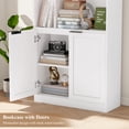 thumbnail image 6 of Hiphuta 73" Tall 6-Tier Bookcase with Cabinet, 26" Wide Minimalist Single Row Book shelf with 2 Doors and 4 Open Shelves, for Office Living Room, White, 6 of 8