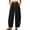 1# Black, variant on Women Summer Boho Cotton Linen Polka Dot Pants Beach Elastic Waist Palazzo Wide Leg Barrel Pants Black M