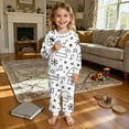 thumbnail image 6 of Bainana Unisex Christmas Pajamas For Kids Cartoon Print Long Sleeve T-Shirt Pants Nightwear Boys And Girls Stylish Fit Clothes Set, Size 2-3 Years, 6 of 8