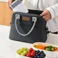thumbnail image 2 of Bolsa de almuerzo portátil, bolsa térmica grande para oficina, trabajo, picnic, playa, viajes, lonchera reutilizable, negra, 2 of 3