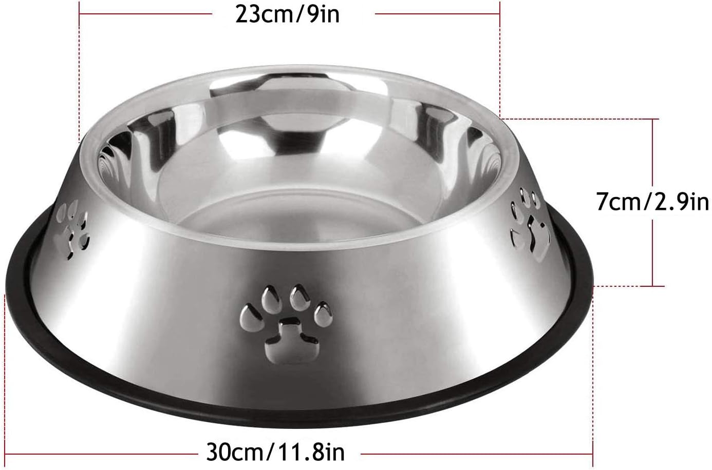 Kiibsot 2 Pack Stainless Steel Dog Bowls, Dog Feeding Dishes, Anti-Turn Over Pet Food Bowls with Rubber Base, Small Medium Large Pet Feeder for Food and Water