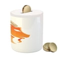 thumbnail image 3 of Zodiac Capricorn Piggy Bank, Silhouette of Goat with Horns Abstract Animal Illustration, Ceramic Coin Bank Money Box for Cash Saving, 3.6" X 3.2", Orange Beige and White, by Ambesonne, 3 of 4