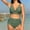 Green, variant on Swim Suit Sheer Tummy Control Womens Bathing Suits High Waist Bikinis Crew Neck Black Bathing Suit for Women,L