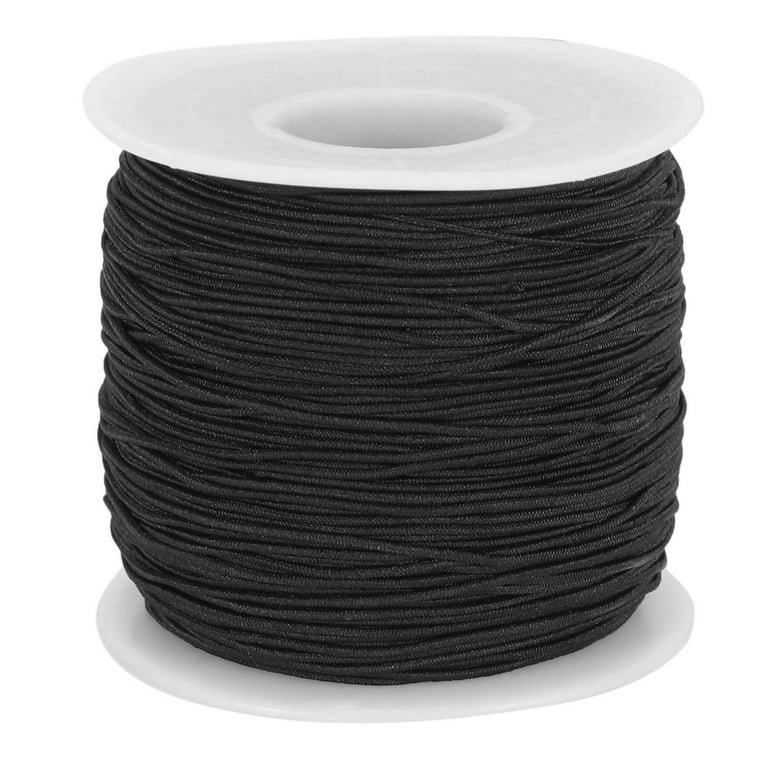 2X Elastic String for Bracelets, Elastic Cord Jewelry Stretchy Bracelet  String for Bracelets, Necklace Making(Black) 