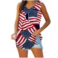 thumbnail image 2 of SELONE Patriotic Tank Tops Independence Day Womens Summer Tops Fashion Tops Casual Loose Fit Tee Shirts Blouse Round Neck Shirt Womens American Flag Apparel Show Your Pride Red XL, 2 of 6