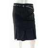 Style & Co. Petite Pencil Flare Pleat Skirt w/Studded Belt Womens size 6P Stretch Career Pleated Knee-Length Black Solid Ladies Designer Fashion Apparel Sale 40567BK805