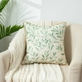 thumbnail image 2 of VOGOL Farmhouse Decorative Pillow Cover, Country Green Leaves Pattern Printing Accent Cushion Cases for Bed Couch Chair, 18 x 18 inches, 1 Piece, 2 of 7