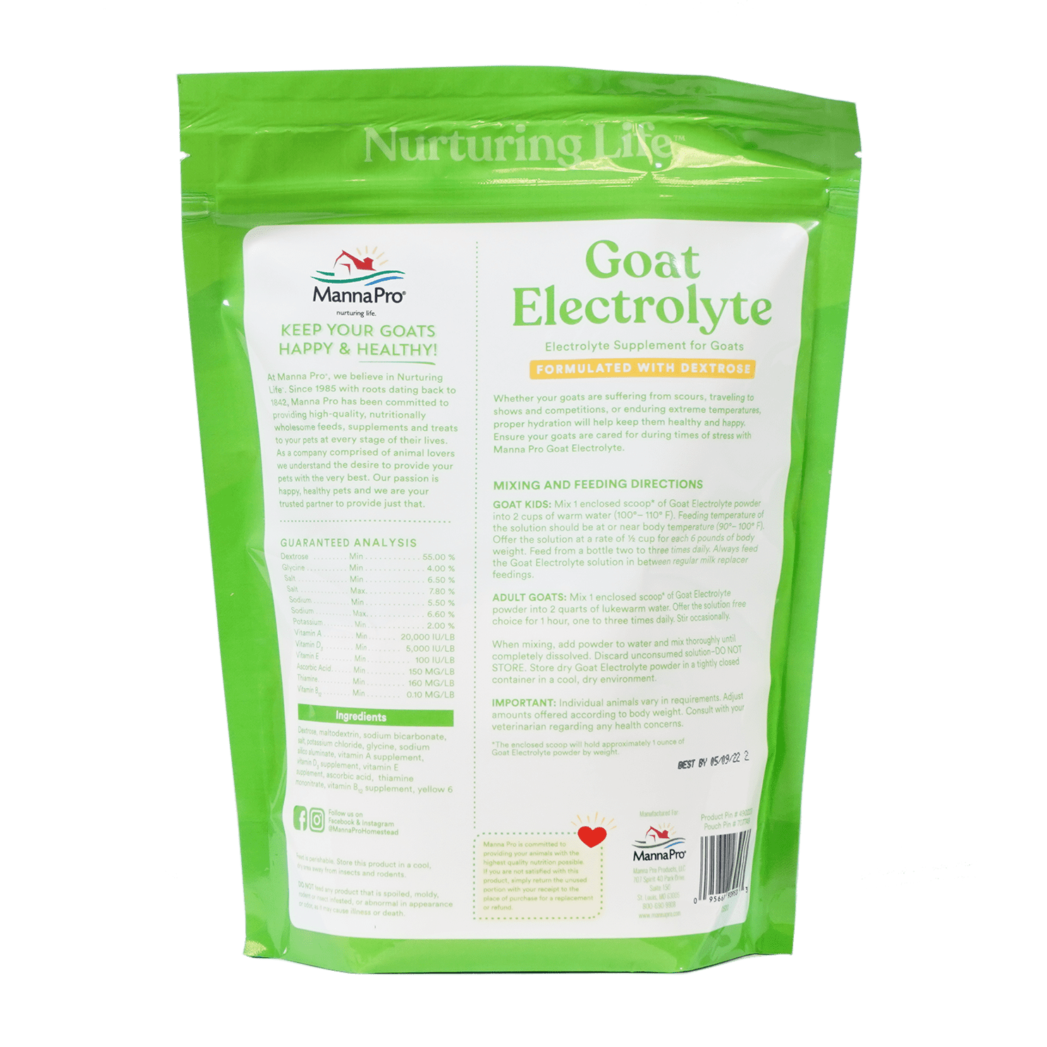 Manna Pro Goat Electrolyte Dietary Supplement, 1 lb.