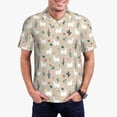 thumbnail image 2 of Balery Cute Alpaca Printed Men’s Short Sleeve Polo Shirt, Midweight Men's Shirt,Golf Polo shirts -Medium, 2 of 8