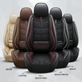 thumbnail image 4 of Tuqiang leather front car seat covers. for Mercedes-Benz for S55AMG 1983-Present 2 Seats Compatible Airbag Waterproof Front Rear Cushion Protector with Pollow and Headrest Beige, 4 of 5