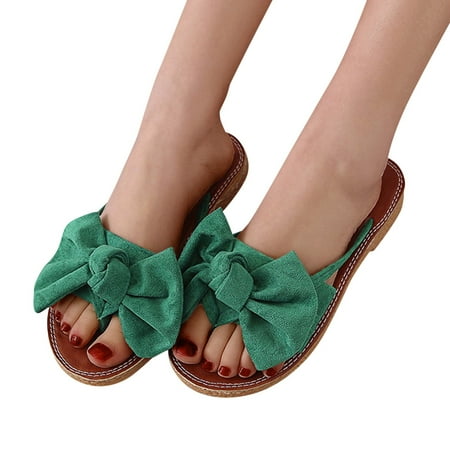 

Sandals For Women Ladies Fashion Solid Flat Slippers Bownot Sandals Casual Shoes Womens Sandal Slippers Size 6 Slippers for Women Indoor Outdoor Womens House Shoes Slippers Shoe Slippers for Women