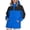 Blue, variant on Oversized Zip Up Bomber Jacket for Women, Ribbed Stand Collar Long Puff Sleeve, Soft Fleece Casual Fall Outerwear, 1 Piece, S-XL