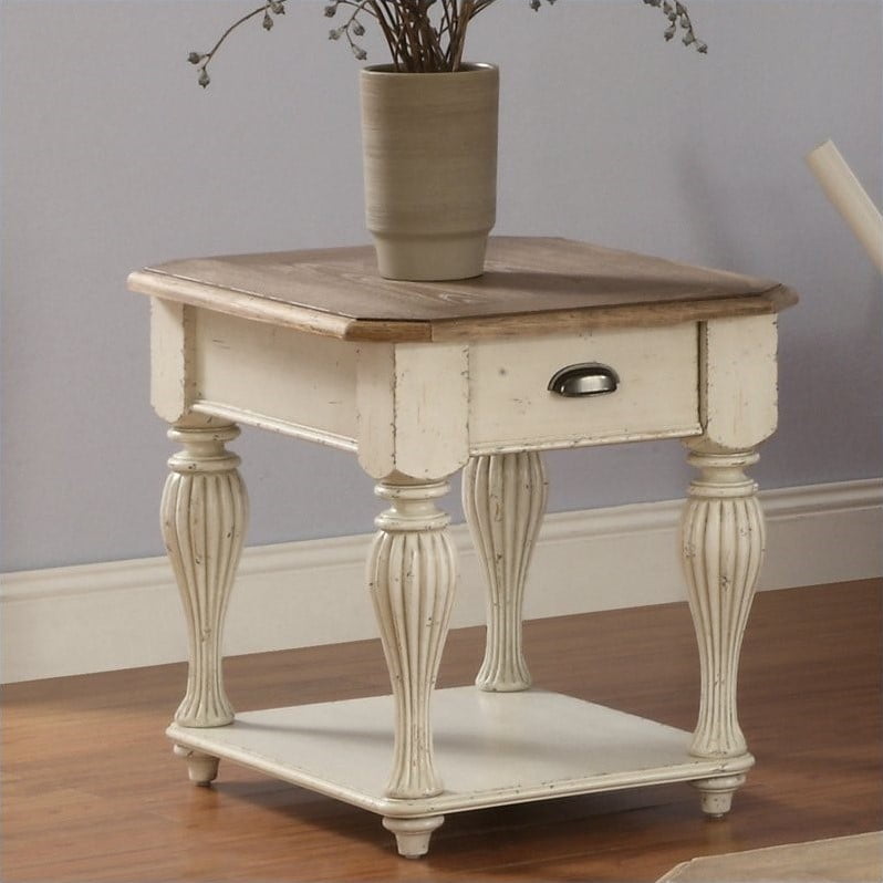 Riverside Furniture Coventry Two Tone End Table In Dover White