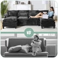 thumbnail image 5 of JONPONY 109" Oversized Modular Sectional Sofa with Double Cushion Sleeper Chaise,Modern Comfy Boucle Couch with Waist Pillows for Living Room,Black, 5 of 12