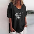 thumbnail image 2 of Womens Tops Dressy Casual Short Sleeve Summer Linen T Shirts Tunic Loose Comfy Crewneck Fashion Print Shirts Blouses, 2 of 5
