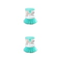 thumbnail image 1 of Inteprter Utensilios de cocina Cepillo Antideslizante Cabello Ergonómico Sartén Olla Tazón Cepillos de limpieza Herramienta con dispensador de Verde 2Conjunto, 1 of 6