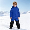 thumbnail image 6 of Girls Ski Suits Waterproof Jumpsuit with Hood Warm Insulated Midweight Zipper Closure Kids Winter Snow Jacket Blue 4 Years, 6 of 8