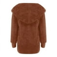 thumbnail image 5 of SDNall Women'S Fleece Jackets & Coats Solid Color Casual Plush Cardigan Long Sleeve Pockets Coat Tops Fleece Cardigans for Women (Coffee, Sizes S-XXXXXL), 5 of 9