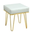 thumbnail image 3 of Chic Home Catha Square Ottoman PU Leather Upholstered Hairpin Legs, 3 of 5