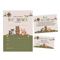 Inkdotpot Set Of 30Jungle Animals Baby Shower Invitations-Diaper Raffle Tickets And Baby Shower Book Request Cards Gender Neutral Invites Its A Boy Its A Girl