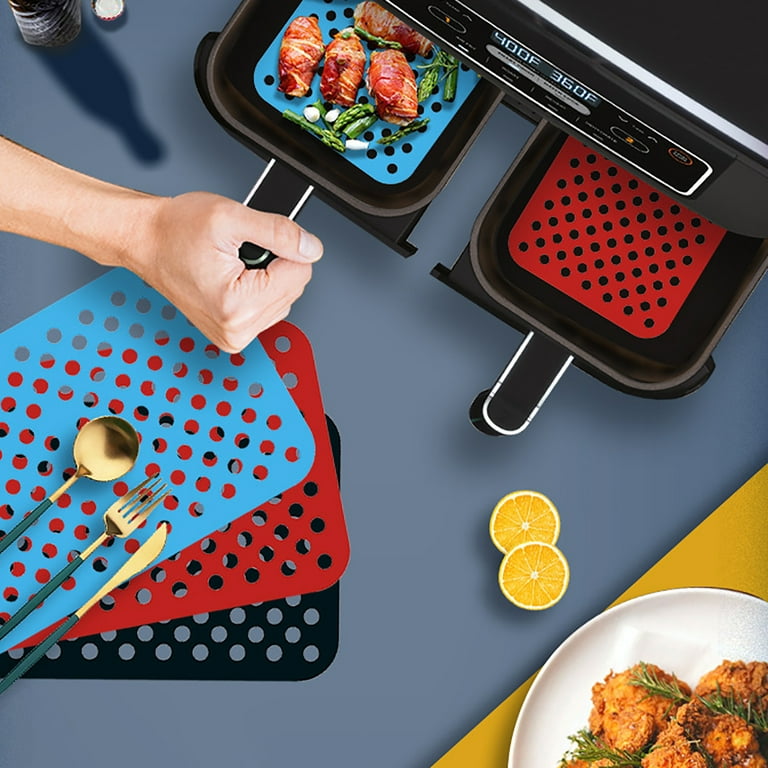 Negj Basket Air Fryer Pad Reusable Silicone Air Fryer Pad Kitchen Accessories for Basket Air Fryers Easy Clean 5.25 x 8 Air Fry Oven Pans and Trays