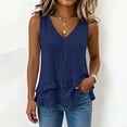 thumbnail image 5 of jjayotai Tank Tops for Women Casual V Neck Ruffle Hem Babydoll Tanks Sleeveless Flowy Peplum Tops, 5 of 6