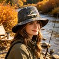 thumbnail image 6 of Unisex Embroidered Fishing Bucket Hat with Wide Brim and Adjustable Windproof Dstring Sun Protection for Men Women 21.6-23.6in, 6 of 6