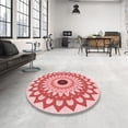 thumbnail image 4 of Ahgly Company Machine Washable Indoor Square Transitional Deep Rose Pink Area Rugs, 8' Square, 4 of 7