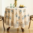 thumbnail image 2 of Mantel ISAENNE Diseñador Francés Amarillo Pálido de Lino 170 cm, 2 of 9