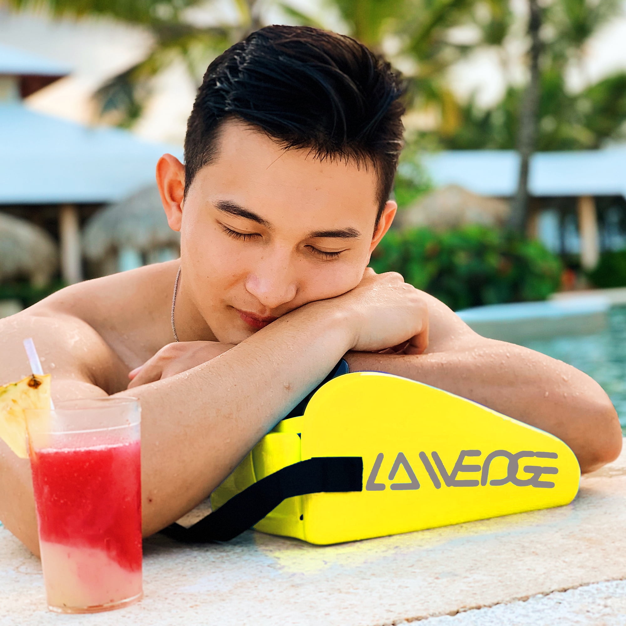 La-Wedge - Beach Headrest and Accessory Bag - Banana Yellow