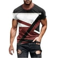 thumbnail image 1 of Men's Graphic T-Shirt, Short Sleeve Casual Printed Tee, Geometric Pattern, Standard Fit Polyester Top for Daily Wear, 1 of 5