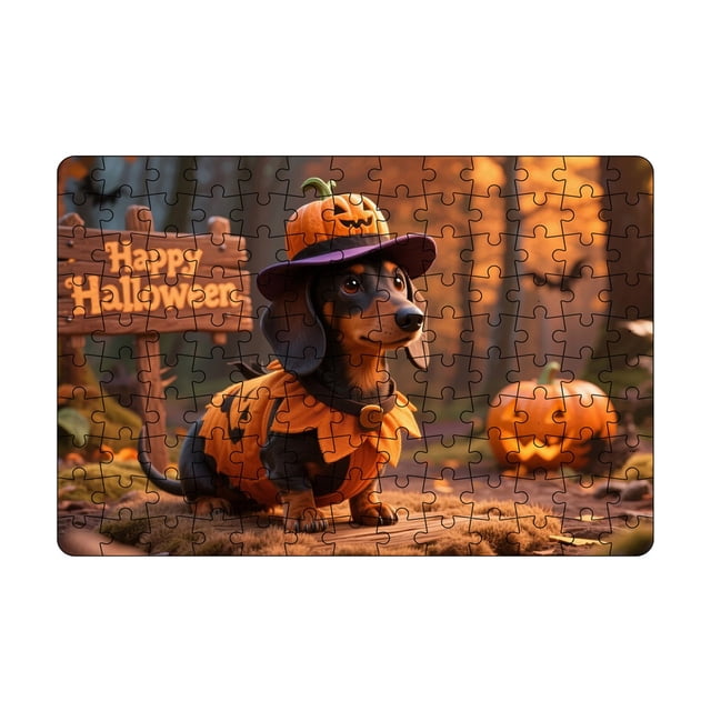 Halloween Theme Puzzle Set Halloween Educational Puzzles For Present Perfect For Family Game Night (with Number On Back)