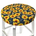 thumbnail image 3 of Kdxio Sunflowers Print Stool Covers Round,Stretch Round Bar Stool Covers Washable Bar Stool Cushion Slipcover for 12-15 Inch Chair, 3 of 7