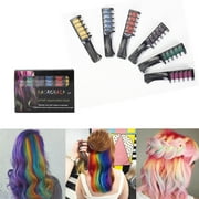 6Pcs Temporary Hair Chalk Color Comb Washable Dye Tool for Party Cosplay Birthday Gift