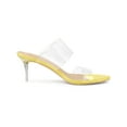 thumbnail image 3 of BLISSFUL STEP Women's Clear Slide Stiletto Heels Open Toe Slip On Sandals Yellow 9, 3 of 7