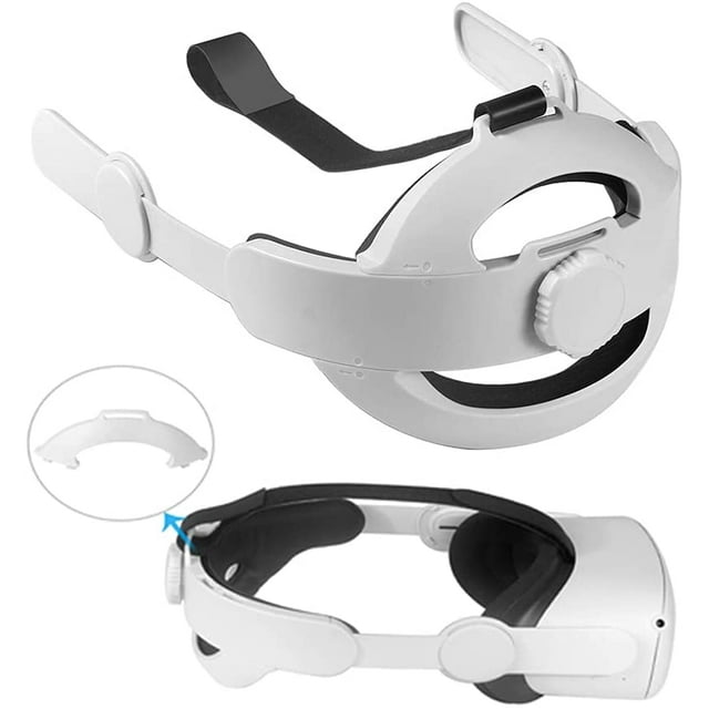 Adjustable Head Strap for Oculus Quest 2, Removable Replacement Headband for Elite Strap Comfortable Enhanced Support Reduce Pressure for Quest 2 VR Headset (White)