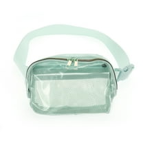Unique Bargains 1 Pc Clear Double Pull Style Running Waist Pack for Hiking Gym Light Green TPU