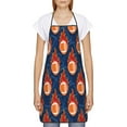 thumbnail image 2 of Naloa 1Pack Adjustable Bib Apron Waterdrop Resistant Cooking Kitchen Aprons for Women Men Chef, American Football and Fire Flames Print, 2 of 8