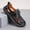 Black, variant on Men's Handmade Leather Sandals, Breathable Slip-On Casual Shoes for Summer Walking, Travel and Outdoor Activities