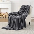 thumbnail image 6 of IR Imperial Rooms Fleece Bed Blanket 310 GSM Microfiber Lightweight Warm Winter Blanket Fluffy Cozy Plush Throw Gray Twin Size, 6 of 16