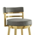 thumbnail image 4 of Maxi Swivel Counter Stool Chair- Gold Steel- Vintage Gray Faux Leather, 4 of 7