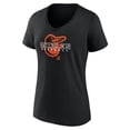 thumbnail image 2 of Women's Black Baltimore Orioles Stellar V-Neck T-Shirt, 2 of 3