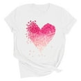 thumbnail image 6 of Itsame Short Shirt Sleeved for Womens Heart Printed T-Shirt Tops Round Neck T Shirt White Size S, 6 of 8