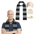 thumbnail image 6 of Gru Costume Accessories Man Black and Gray Scarves Bald Hat False Nose Bald Caps for Party, 6 of 6