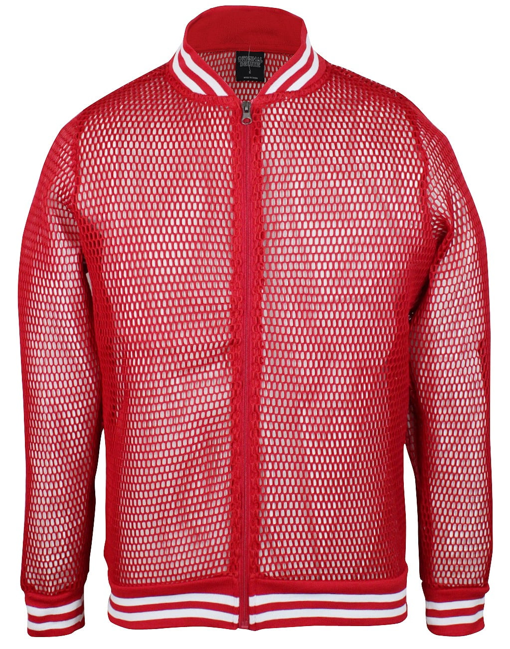 red fishnet long sleeve