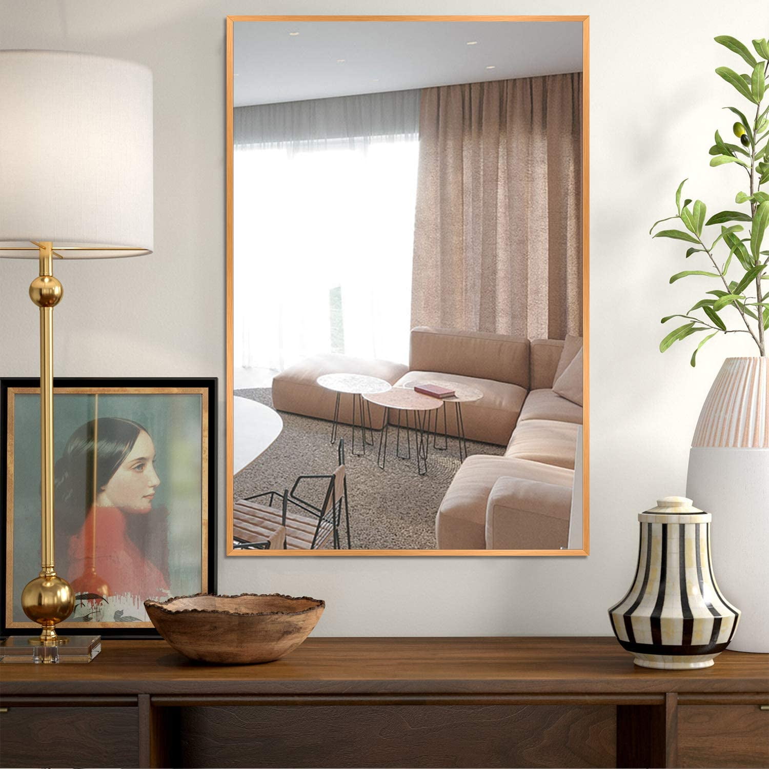 Decor Mirror Hanging/Leaning Large Wall Mounted Mirror Horizontal/Vertical Bedroom Mirror