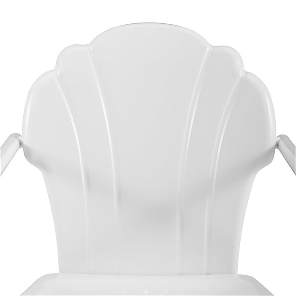 Crosley Furniture Tulip Metal Patio Chair in White (Set of 2)