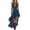 Navy, variant on Women's Dress Halter Neck High Low Deep V-Neck Ruffle Hem Asymmetrical Flowy Western Boho Midi Dress for Party