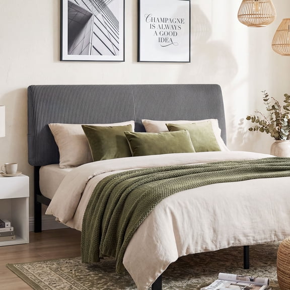 JONPONY Tufted Upholstered Headboard for Full Size Bed, Height Adjustable and Ergonomic Headboard,Easy Assemble, Sturdy and Durable,Grey